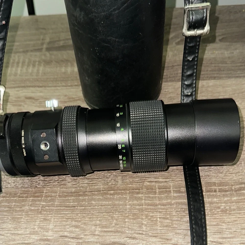 Black Leather Camera Lens Case